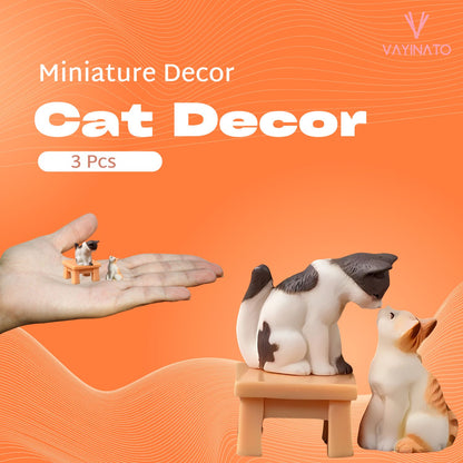 Petzlifeworld 3pcs Small Cat Set (Including 2 Cats & 1 Chair)