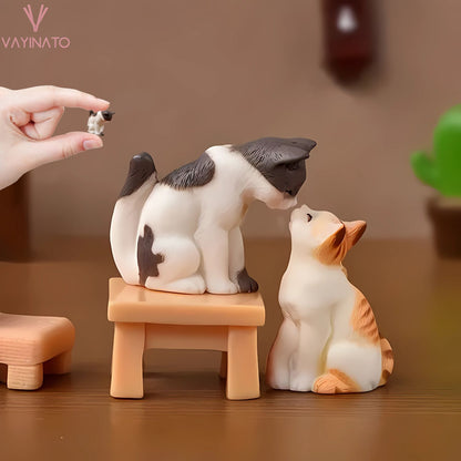 Petzlifeworld 3pcs Small Cat Set (Including 2 Cats & 1 Chair)