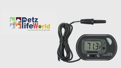 PetzLifeworld Digital LCD Aquarium Thermometer with Suction Cups | Battery Replaceable | Aquarium  Fish Tank Temperature Monitor