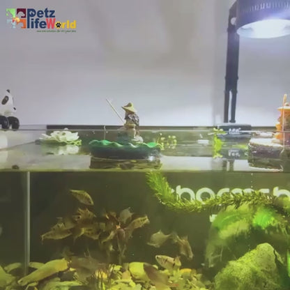 Petzlifeworld Resin Fisherman Aquarium Decoration Figurine – Hand Painted Fishing Statue Ornament for Fish Tank, Aquarium, Mini Garden, Terrarium & DIY Landscape Decor