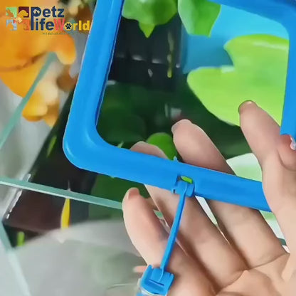 PetzLifeworld Aquarium Fish Tank Floating Fish Feeding Ring with Suction Cup (Square)