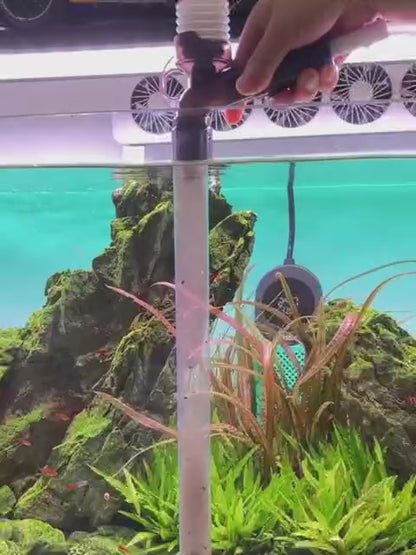 PetzLifeworld Quanlong QL-08G 3-in-1 Aquarium Gravel Cleaner – Press Type Water Changer with Glass Algae Scraper | Suitable for Tanks up to 92 cm Height