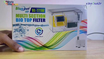 Petzlifeworld Multifunctional External Wall-Mounted Waterfall Aquarium Filter with Bio Wheel