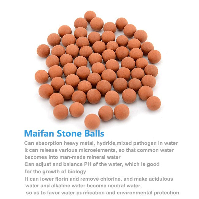 Aquatic Remedies Maifan Mineral Balls Filter Media 7-8MM, 500G for Aquarium Fish Tank Filter Media ith Free Net Filter Bag