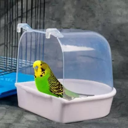 Petzlifeworld Birds Bath Tub for Birds Cage Small Birds Bathing Box Regular Bird Bath  (Plastic)