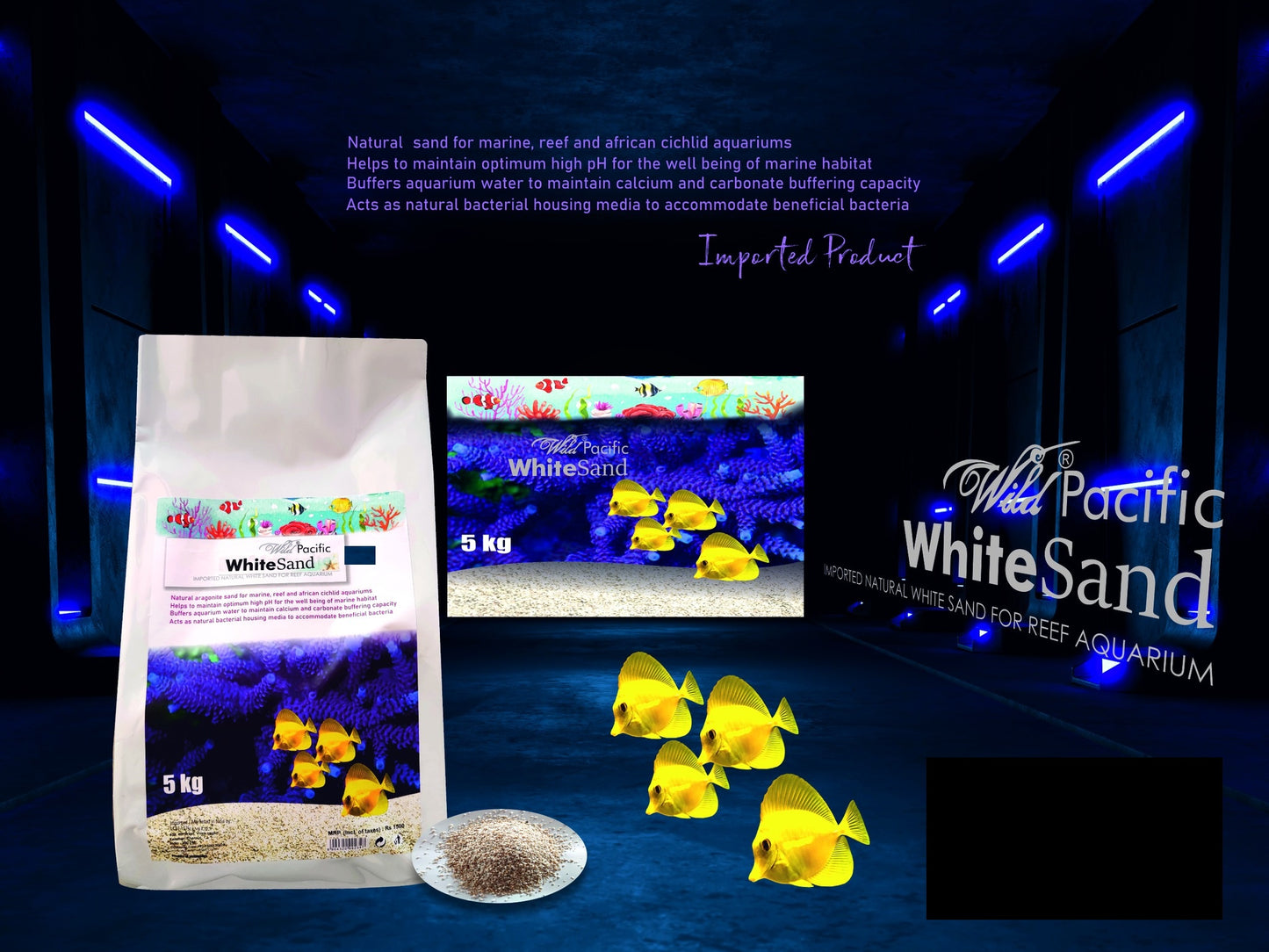 Aquatic Remedies Wild Pacific White Sand, 5 Kg | Imported Natural White Sand For Reef Aquarium