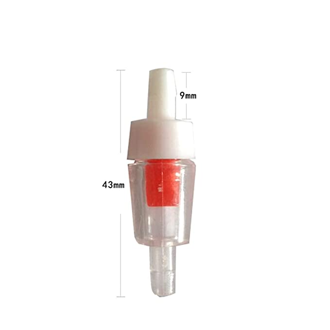 PETZLIFEWORLD Imported One Way Plastic Non Return Check Valve (Red with White) (Pack of 5)