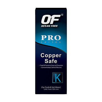 Ocean Free Pro Series Copper Safe 120 ML - Treats & Prevents External Parasites like Anchor Worms, Lice, Flakes, Itch, Velvet Diseases for Fresh & Salt Water Aquarium Fish - PetzLifeWorld
