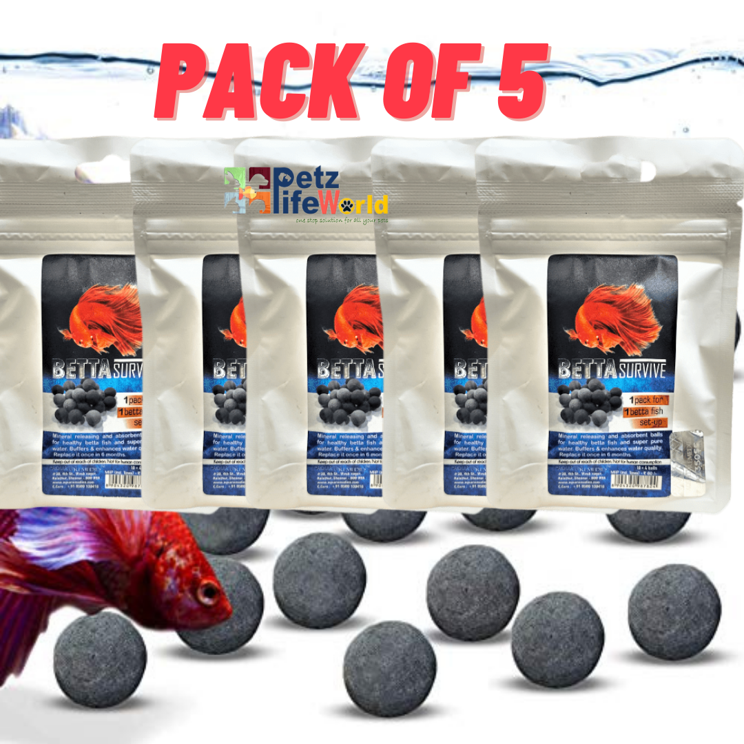 Aquatic Remedies Betta Survive Mineral Releasing Balls Pack Of 10+4 ( 1 Pack Suitable For 1 Betta Fish Setup )