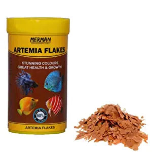 Merman Artemia Flakes Natural Aquarium Flakes Fish Food 55g | 54% Protein | for Stunning Colour and Health