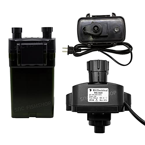 Rs Electrical RS - 920 External Hang on Back Cannister Filter Multiple Stage Filtration (Suits Upto 2Ft Tank) | Power: 6W | Flow: 500 L/Hr