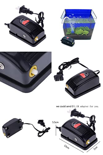 RS Electrical RS-180 Aquarium Super Silent Oxygen Air Pump with 2 Meter Tube,1 Air Stone, 1 Check Valve