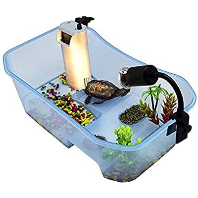 PetzLifeworld 50W Black Reptile Heat Lamp Turtle Lights with Clip, UVA UVB Bulbs Aquarium Basking Lamp Adjustable Holder and Intensity Suitable for Birds During Winter and Reptiles