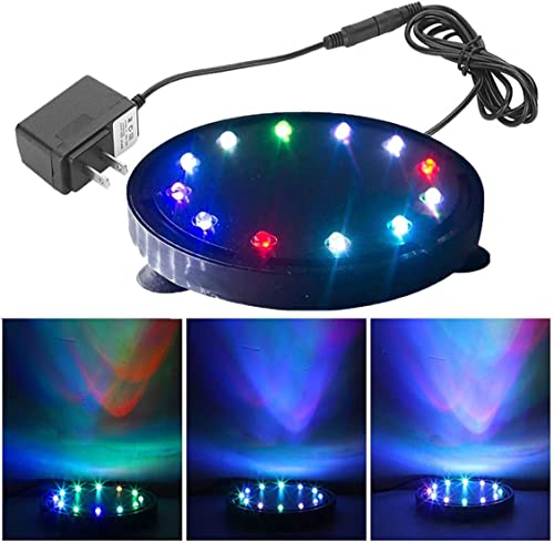 PetzLifeworld Multicolour 2 in 1 Air Bubble LED Light with Airstone for Aquarium Fish Tank Decoration (Q9 | 4 Inch | 9 LED | 1 Watts)