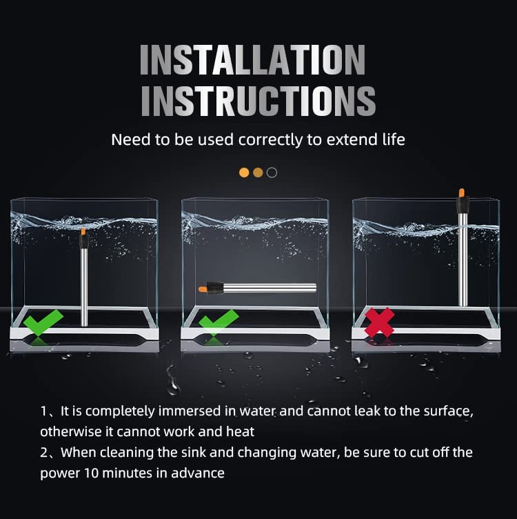 RS Electrical Semi Automatic 50Watts High Glass Aquarium Heater with Standby Light Indicator and auto on/Off Facility