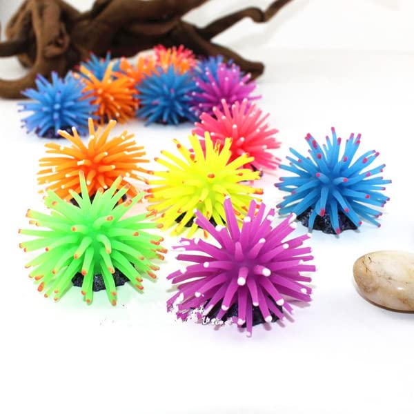 Petzlifeworld Aquarium Underwater Silicone Simulation Artificial Fake Anemone Ornament Fish Tank Decoration Plant (Random Color)