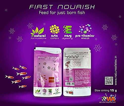 WA First Nourish | Baby Fish Food | Stage 1 & 2 | 2 Packs (15g +15g) | for All Types of Baby Fishes