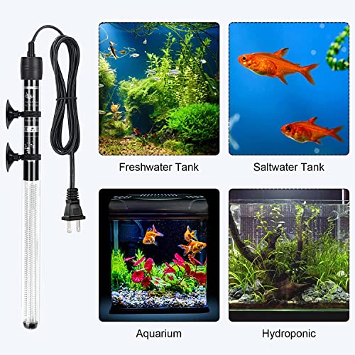 Bluepet 100W Imported Aquarium Fish Tank Glass Heater with Free Thermometer | IP 68 Water Proof | Blast Proof