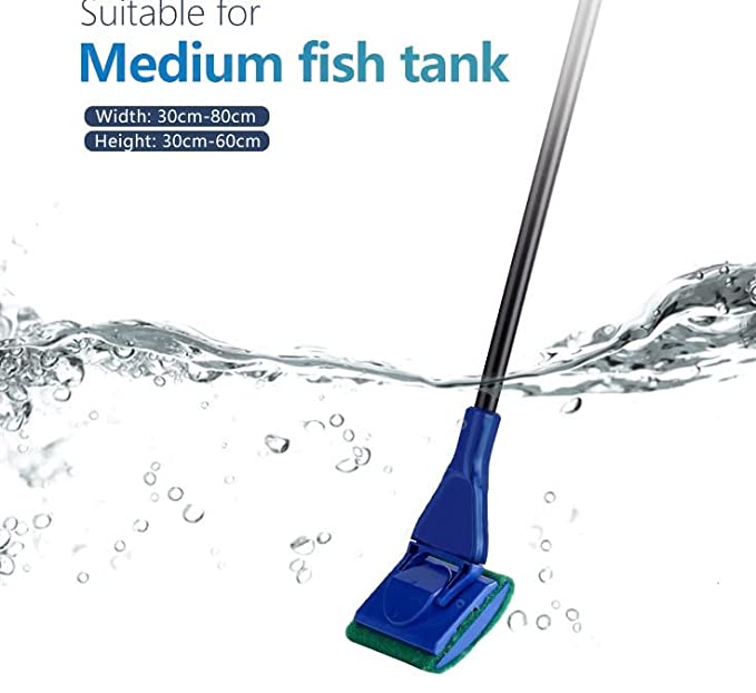 PetzLifeworld Aquarium Fish Tank 3 in 1 Cleaning Tool Kit | 360 * Flexible Sponge | Algae Scrapper | Gravel Rake