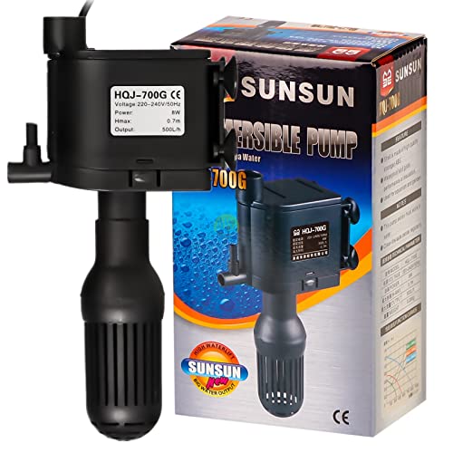 SunSun HQJ -700G Aquarium Fish Tank Power Head for Top Filter and Imported Fish Tank  |Power: 8 W | Flow: 500L/H | Suits Upto 2.5 Ft Tank)