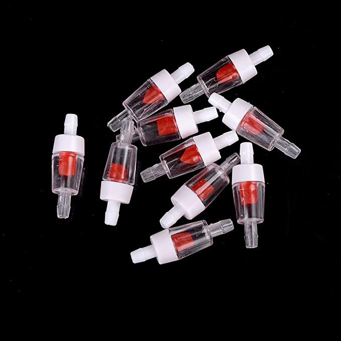 PETZLIFEWORLD Imported One Way Plastic Non Return Check Valve (Red with White) (Pack of 5)