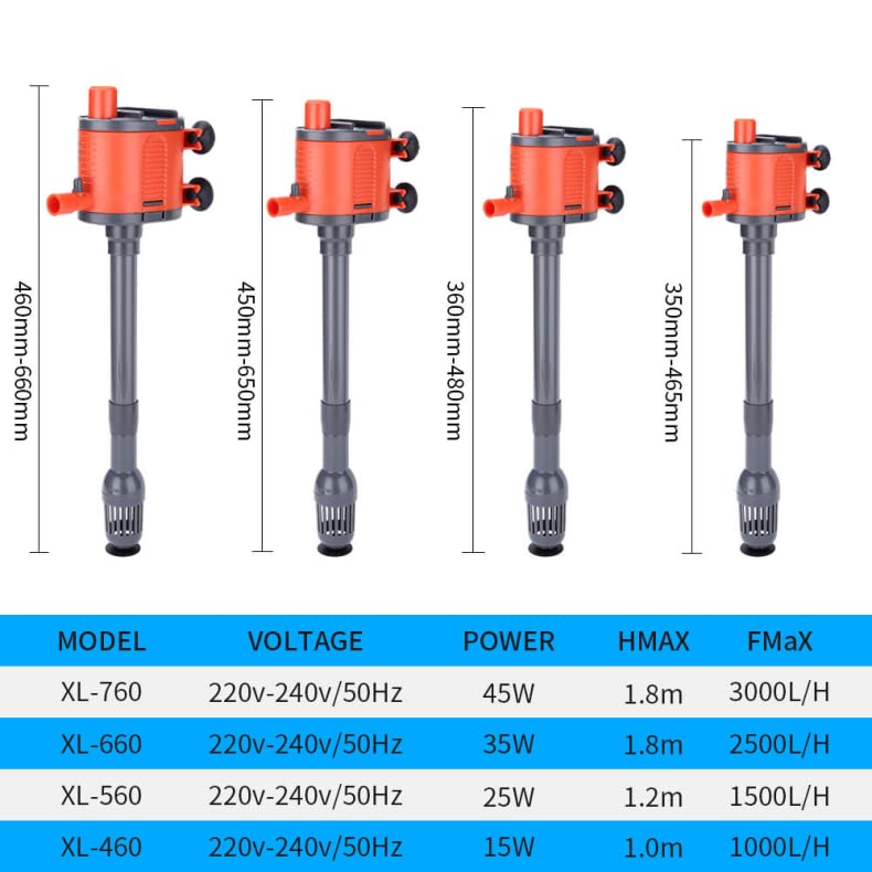 Xilong XL-760 Aquarium Fish Tank Multi Function for Top Filter | Power: 45W | Flow: 3000L/H)