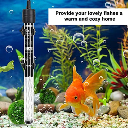 Petzlifeworld 75W Imported Aquarium Fish Tank Glass Heater with Free Thermometer | IP 68 Water Proof | Blast Proof