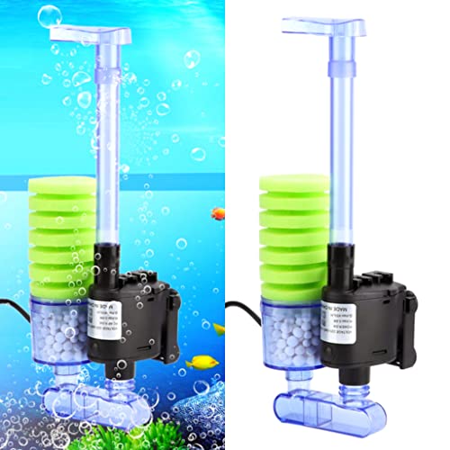 Xinyou XY-2900 Aquarium Green Sponge Filter with Pump and Bio Filter Media  | 5W | 450L/H | Single Horizontal Sponge)