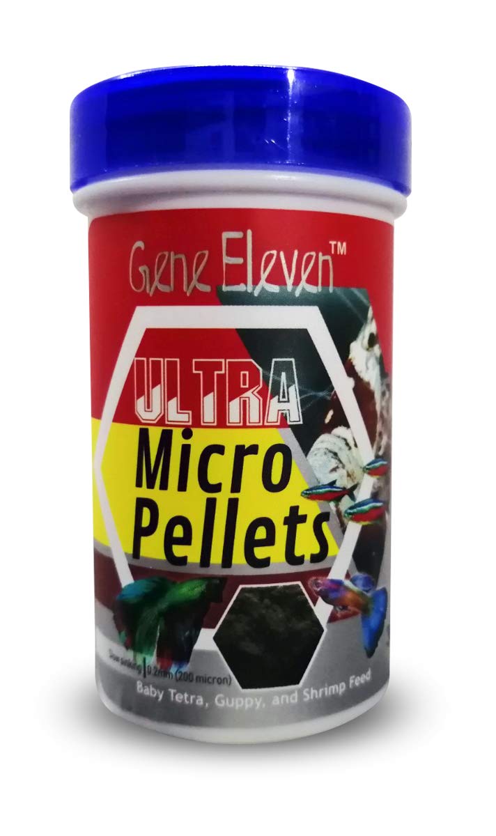 Aquatic Remedies Gene Eleven Ultra Micro Pellets 30G | Fish Food for Baby Tetras, Guppies, Barbs and Bettas | Slow Sinking 0.2mm (200 Micron) - PetzLifeWorld