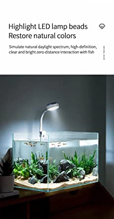 PetzLifeWorld Cube One Mini Nano White Clip On Back Planted Aquarium Fish Tank Light with USB Plug | 5W | 7000-8000K | Waterproof | 360 Flexible | Aluminium Body