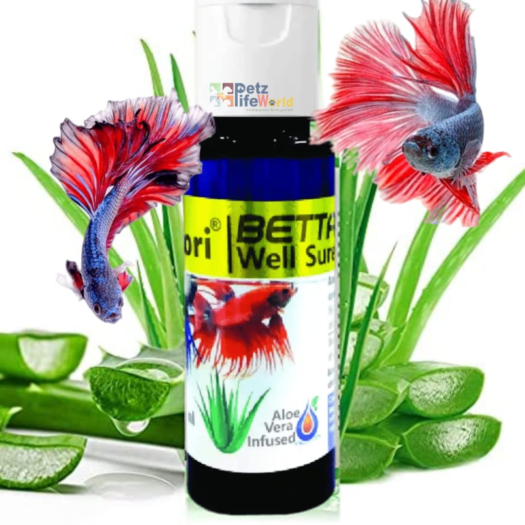 Aquatic Remedies Stori Betta Well Sure | Aloe Vera Infused All in One Complete Solution for Betta Fish Health Related Issue Like FinRot, External Wounds and Dropsy (30ML* Pack of 2) - 60ML