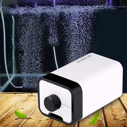 Sunsun CT Series Air Volume Adjustable Aquarium Oxygen Air Pump with 2 Meter Air Tube and 1 Air Stone for Fish Tank (CT-201 | 1 Way)