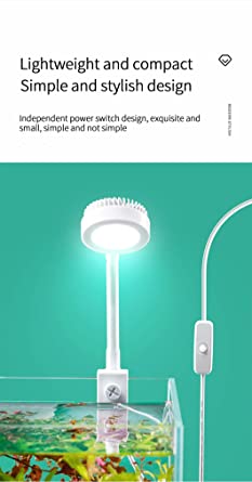 PetzLifeWorld Cube One Mini Nano White Clip On Back Planted Aquarium Fish Tank Light with USB Plug | 5W | 7000-8000K | Waterproof | 360 Flexible | Aluminium Body
