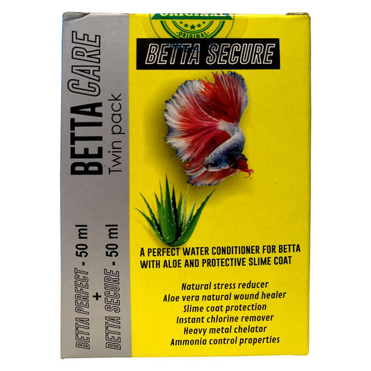 Aquatic Remedies Betta Care Twin Pack (Betta Perfect - 50 ml + Betta Secure - 50 ml) Stress Remover, Aloe Vera Extract + Leaf and Organic Acid Extracts