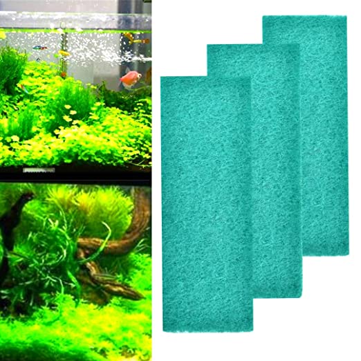 Petzlifeworld 3 Pcs Fish Tank Aquarium Biochemical Filter Green Sponge Cotton Filtration Pad (Size : 32x12x2CM)