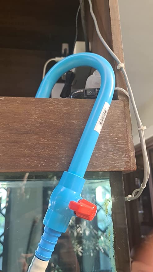 PetzLifeworld Aquarium Fish Tank Blue Water Filling J - Pipe - Easy to Hold The Pipe on The Tank.
