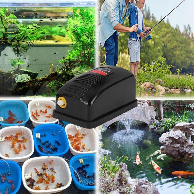 RS Electrical RS-180 Aquarium Super Silent Oxygen Air Pump with 2 Meter Tube,1 Air Stone, 1 Check Valve
