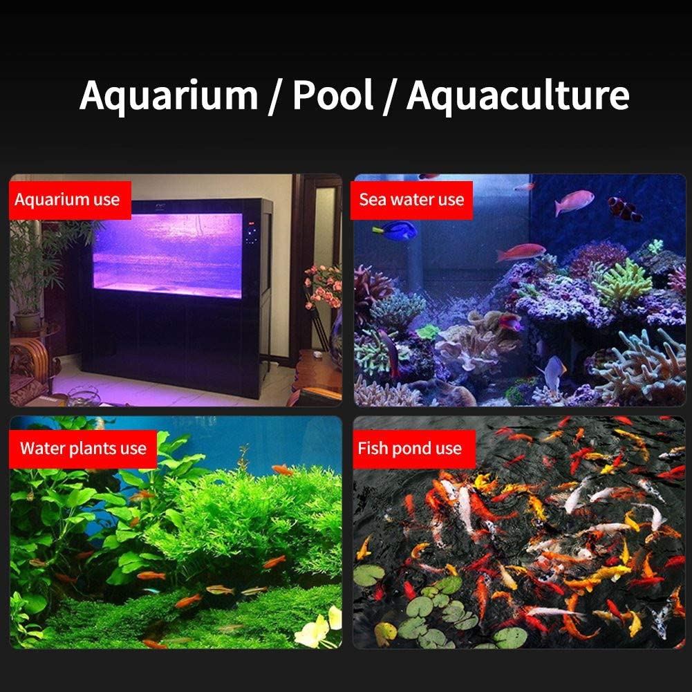 UV Sterilizer For Aquarium Fish Tank Algea and cloudiness Remover  IP 67 UV-C Disinfection (UV Light) - PetzLifeWorld