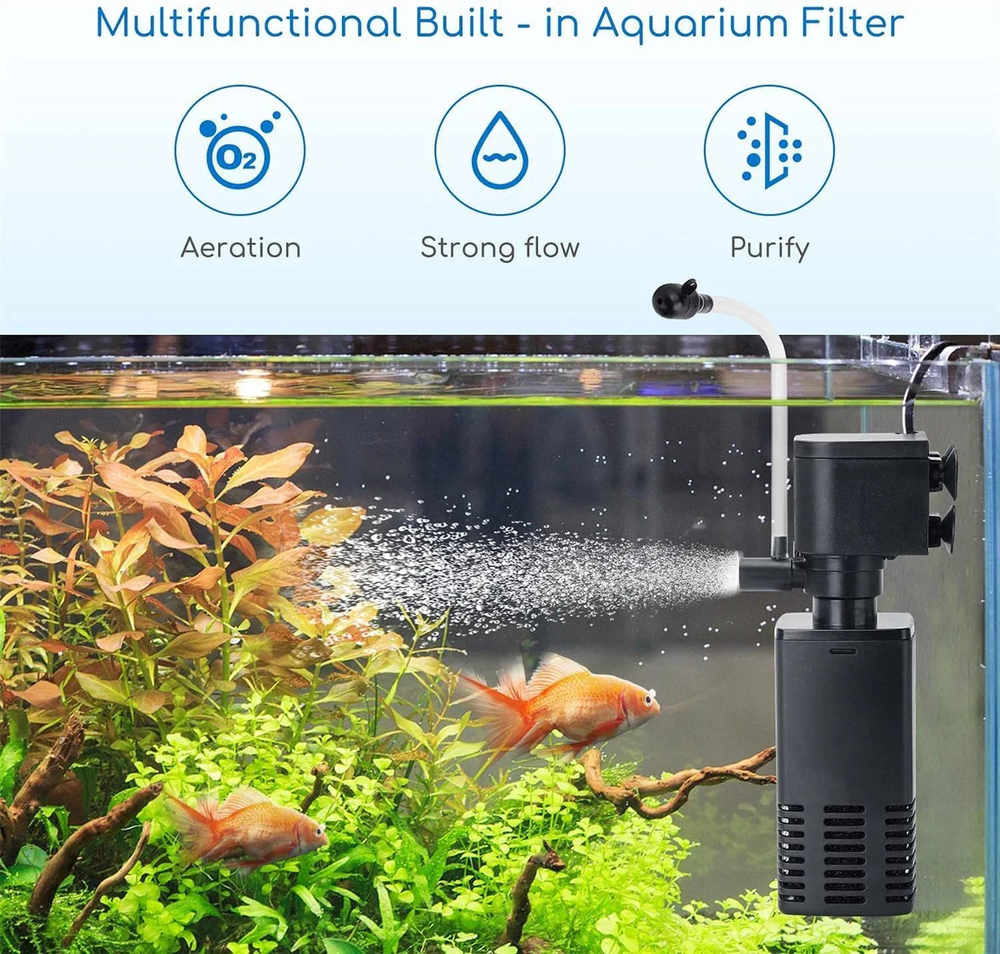 RS Electricals Aquarium Mini Fish Tank Internal Filter (RS-148E | 6W | 500L/H)