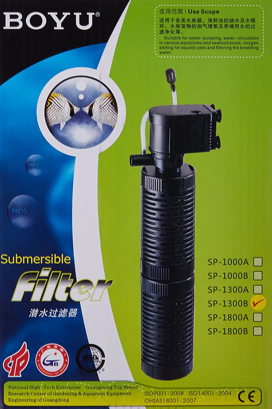 Boyu Aquarium Fish Tank Submersible Internal Filter  (SP-1300B | 9W  | 400L/H)