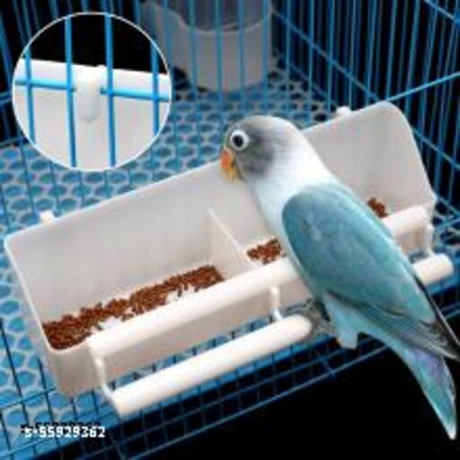 PetzLifeworld White Birds Cage Double Feeding Cup