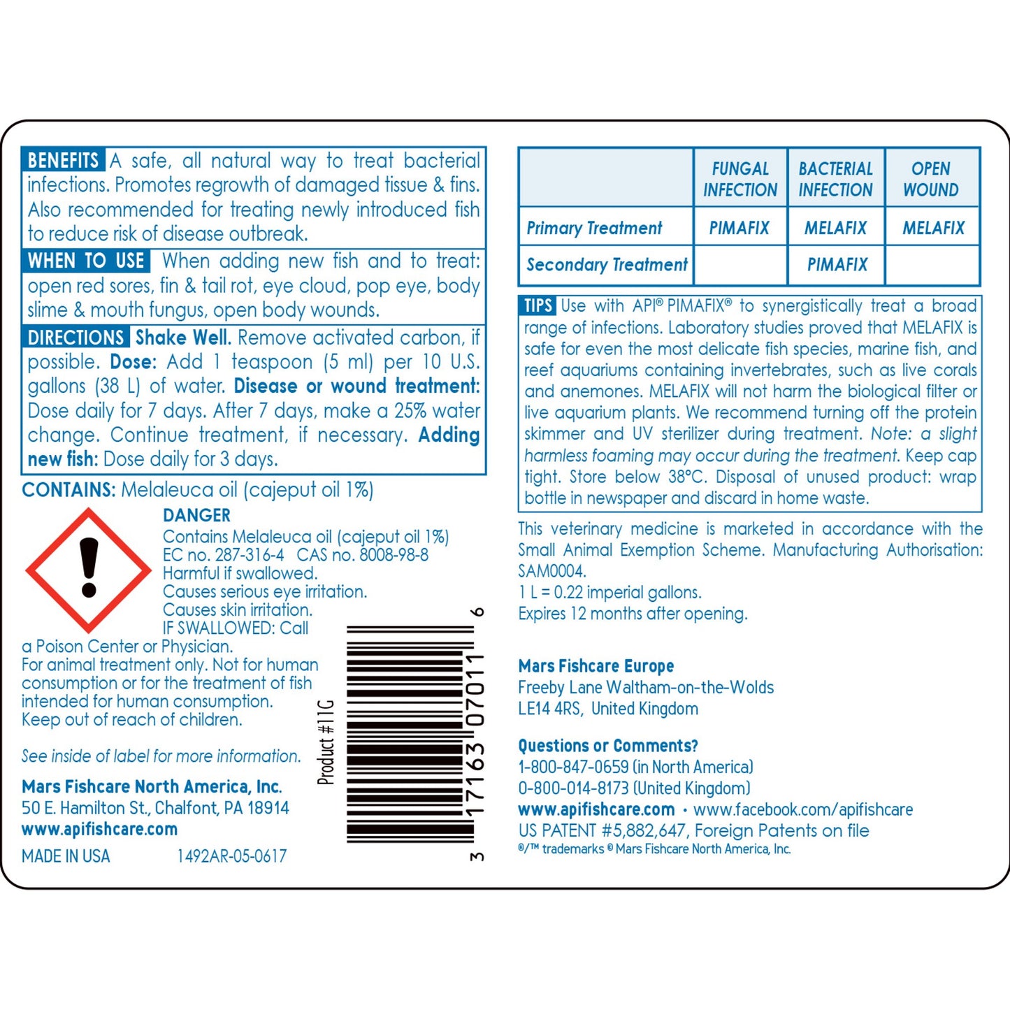 API Melafix, Freshwater Fish Bacterial Infection Remedy, 4 oz