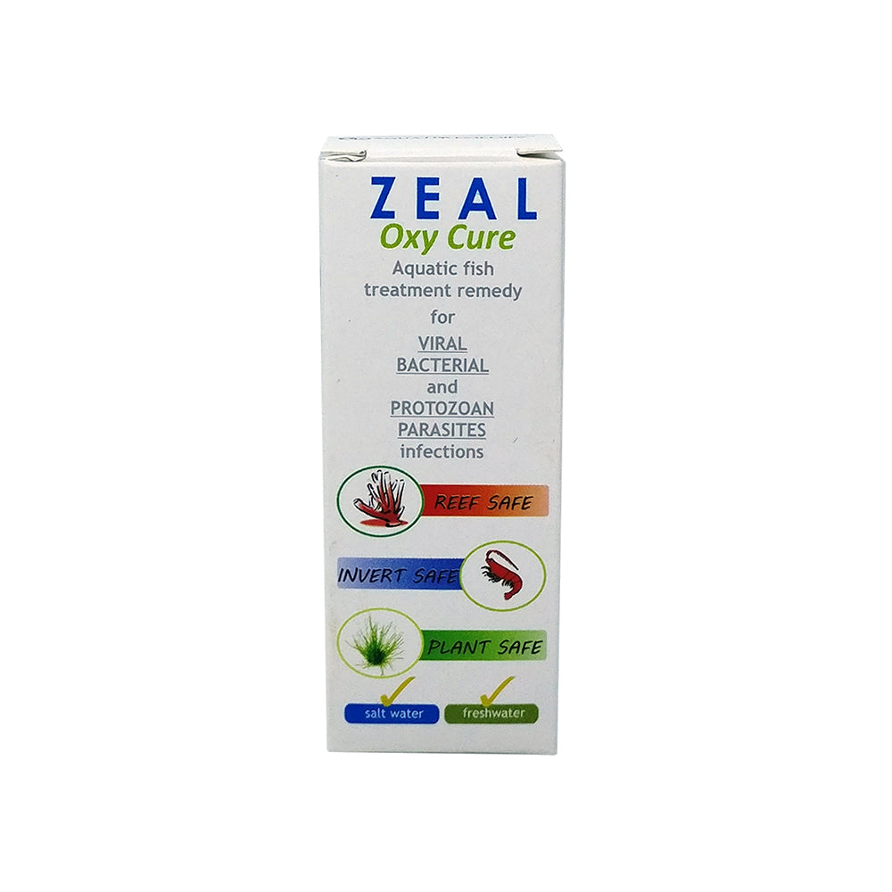 Aquatic Remedies Zeal Oxy Cure, 20G | Invertebrate safe medication powder. Anti bacterial, Anti viral, and Anti parasitic. reef safe. Supply immediate oxygen.