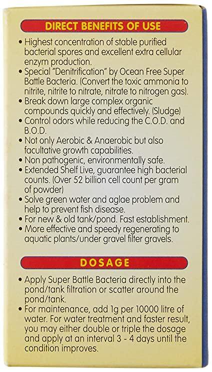 Ocean Free Super Battle Bacteria(10000)-10g| Treats 100,000 Litre - PetzLifeWorld