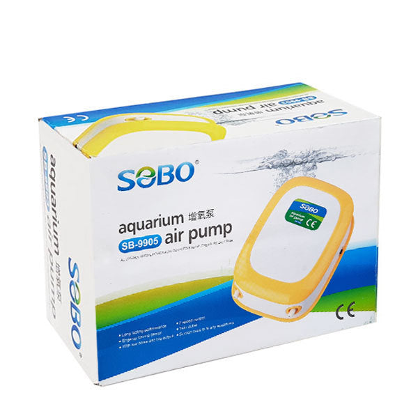 Sobo SB-9905 Fish Tank Mini Silent Oxygen Dual Outlet Aquarium Air Pump | Power: 4.2W | Flow : 2 x 5.5L/Min
