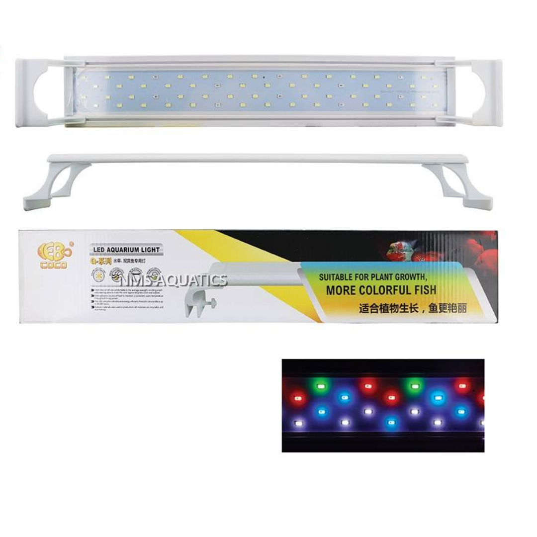Coco Aquarium Clip On Top WRGB LED Light For Plant Growth and Colourful Fish - PetzLifeWorld