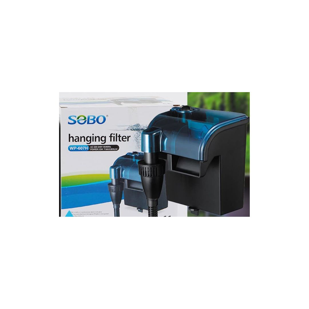 SOBO WP-607H Aquarium Hanging Filter | Power : 12W | Flow : 600L/H