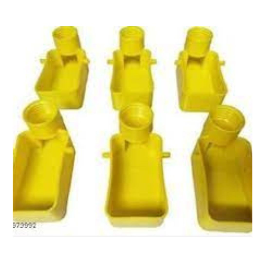 Petzlifeworld Bird Cage Plastic Food Feeder (Pack of 6) Fit for Any Bottle (Yellow)