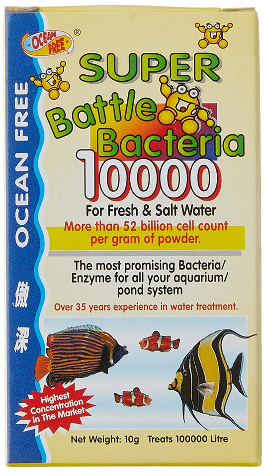 Ocean Free Super Battle Bacteria(10000)-10g| Treats 100,000 Litre - PetzLifeWorld