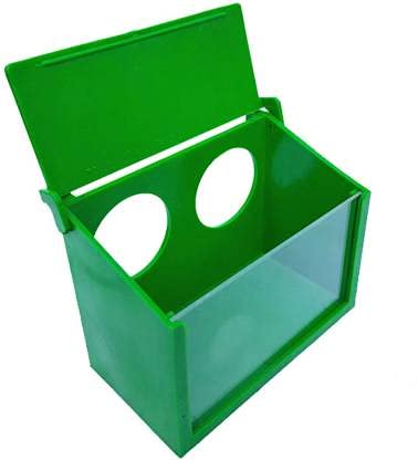 Petzlifeworld Green Color Bird Food Feeding Box in Clamp cage Out Side suitably to Pigeon and Medium Size Birds Window Bird Feeder